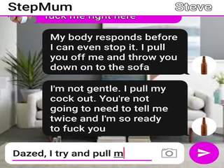 Enticing MILF and Son Fuck on Their Sofa Sexting Roleplay