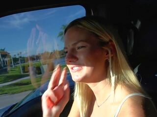 Beguiling 20 year old pirang cheats on her sweetheart in parking lot -lacy tate