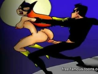 Batman مع المرأة القطة و batgirl العربدة